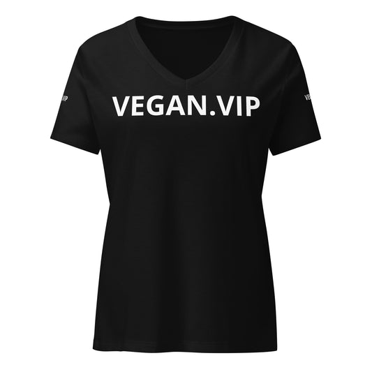 VEGAN.VIP Women’s relaxed v-neck t-shirt